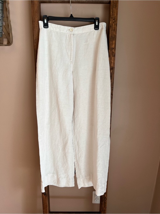 H&M Pants - H&M Wideleg Cream Linen Blend Pants